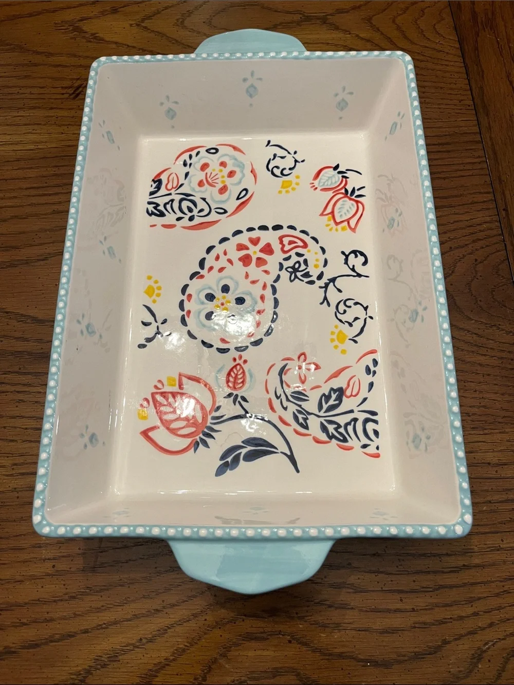 5 piece bakeware set with floral paisley design